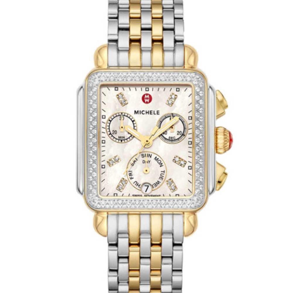 MICHELE bracelet watch with diamond bezel